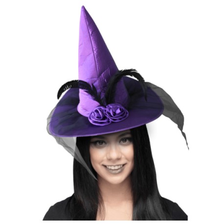Sombrero de bruja morado