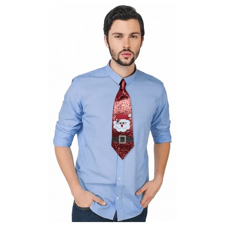 Corbata navideña santa